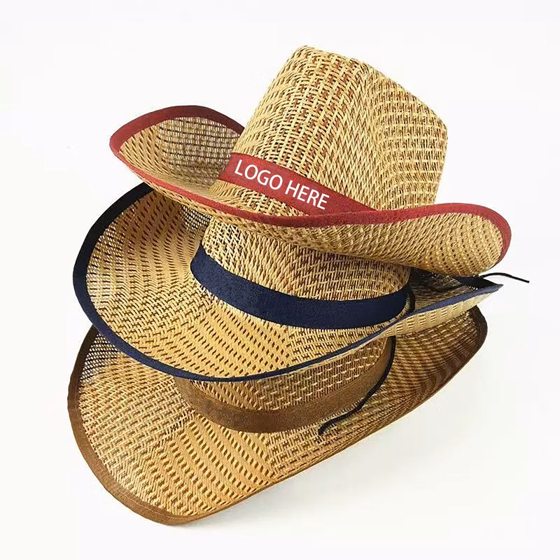 Straw Cowboy Hat with Hatband