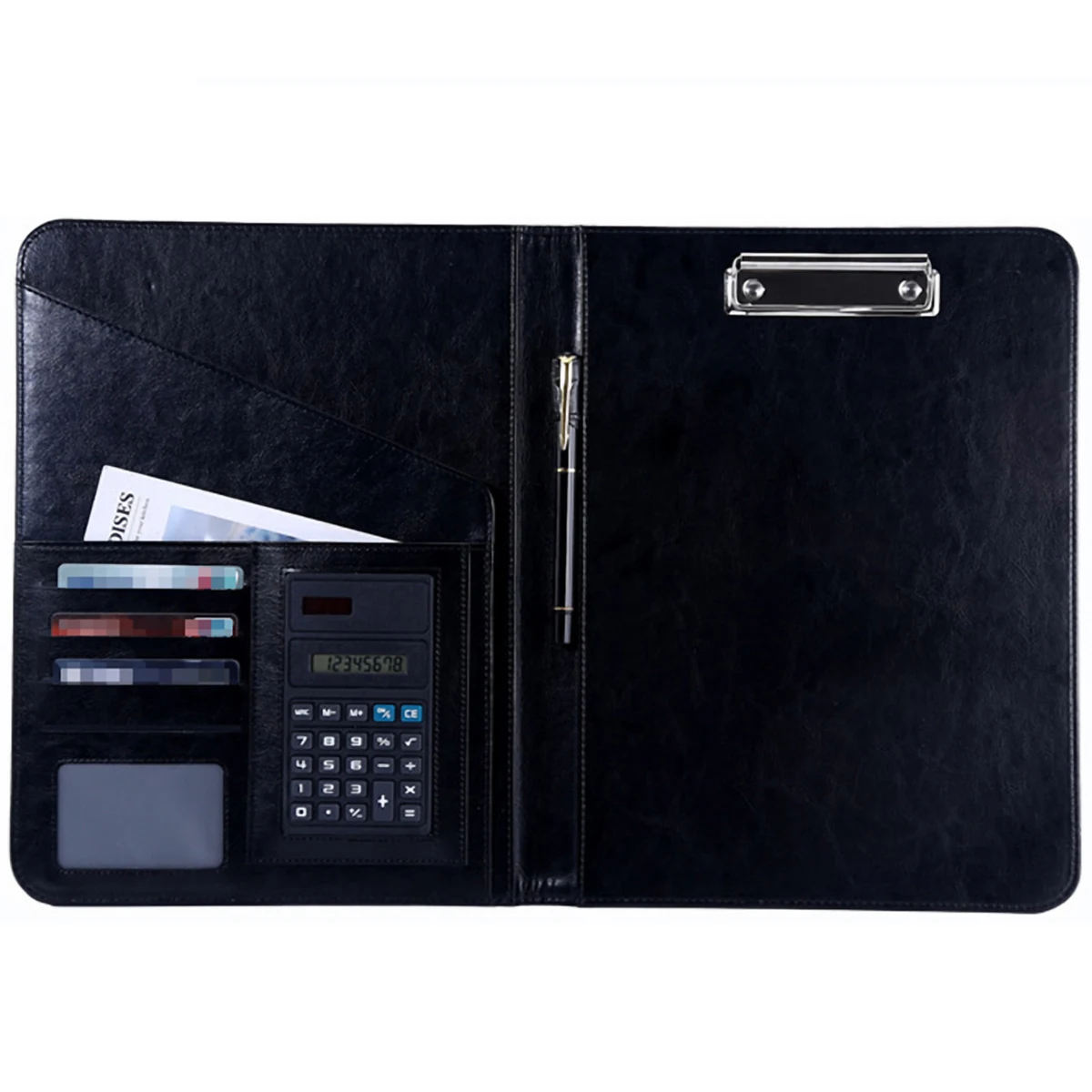 A4 Faux Leather Portfolio w/Calculator 1