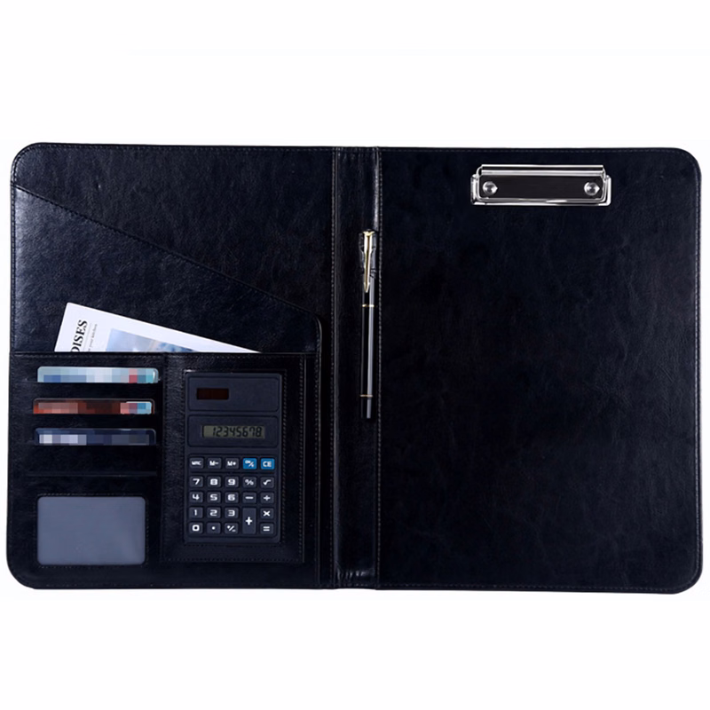 A4 Faux Leather Portfolio w/Calculator