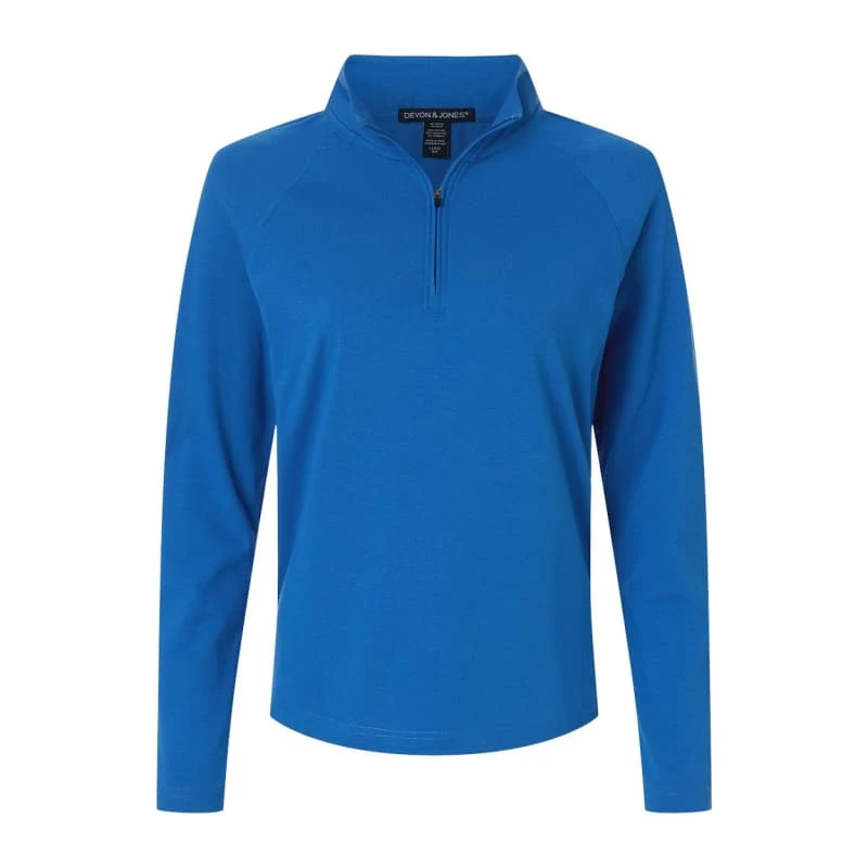 Devon & Jones Women's Seaton Pebble Textured Quarter-Zip Pullover - DG402W 1