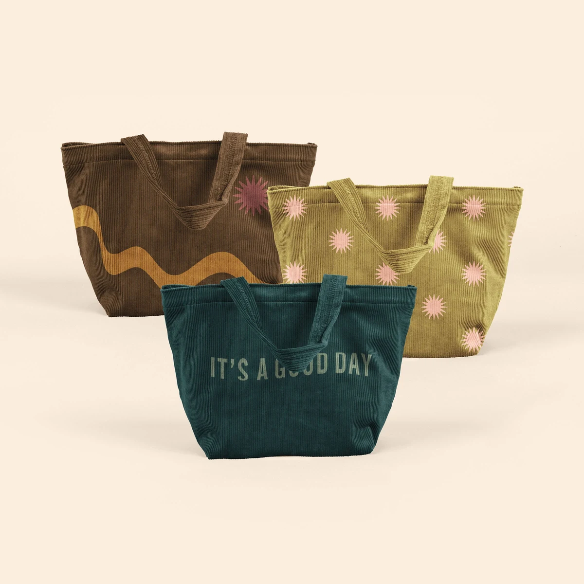 Dumpling Tote - Corduroy, custom tote bag with logo imprint 1