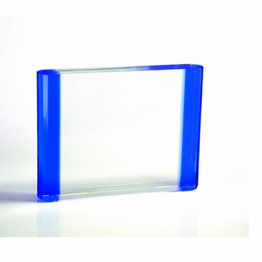 RECTANGULAR BLUE/CLEAR CRYSTAL AWARD