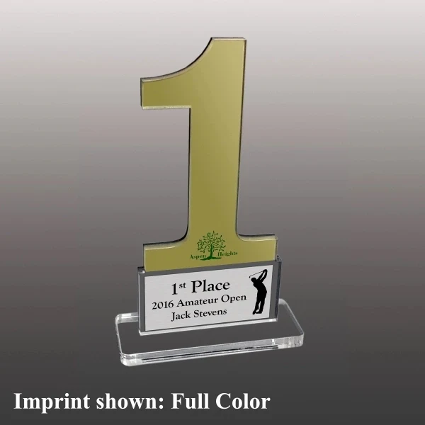 Number One Shaped Acrylic Award - Full Color 1