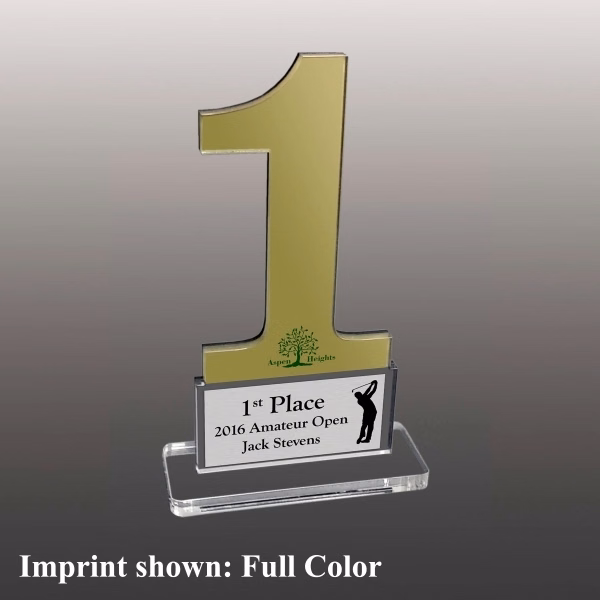 Number One Shaped Acrylic Award - Full Color