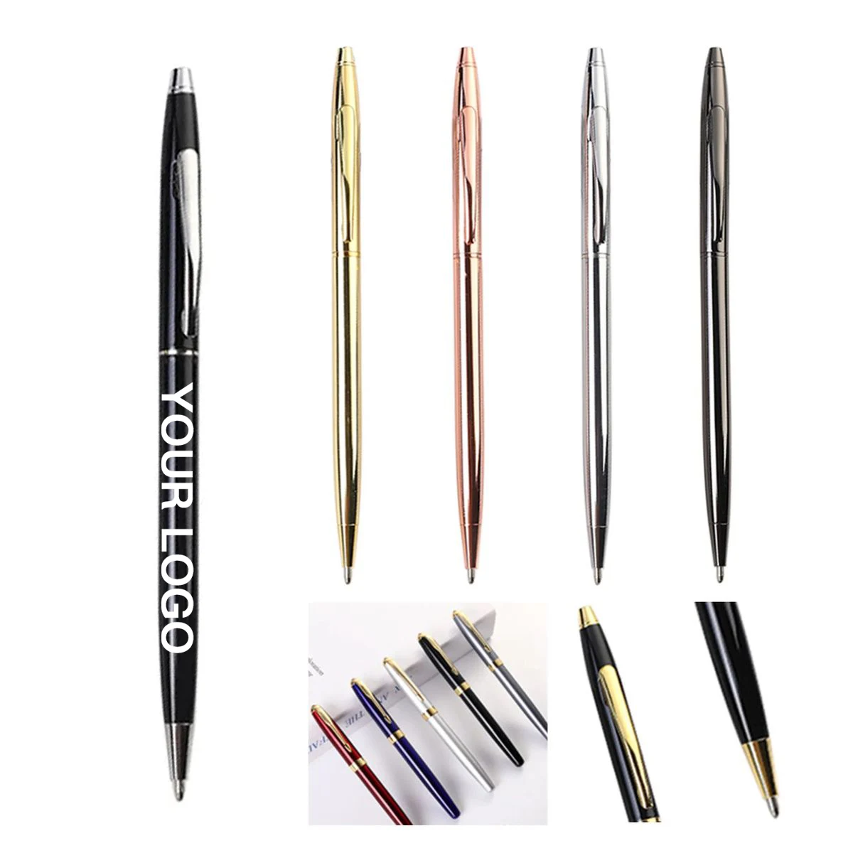 Slim Metal Ballpoint Pen with Twist Mechanism 1