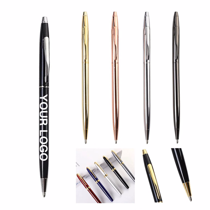 Slim Metal Ballpoint Pen with Twist Mechanism