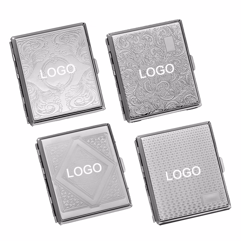 Stainless Steel Cigarette Case with Detailed Engraving