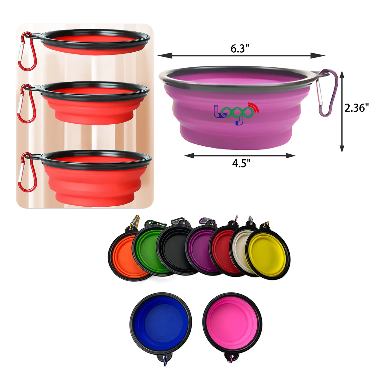 MOQ 50 PCS Lightweight Portable Foldable Pet Bowl 1