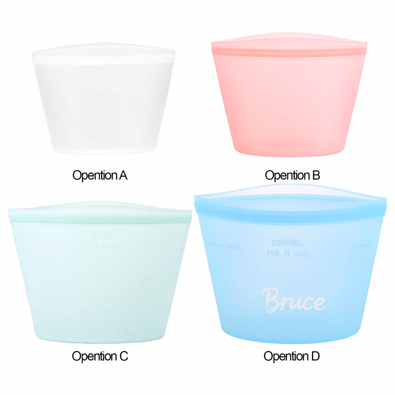 17/34/50/68 oz Reusable Airtight Silicone Storage Bag