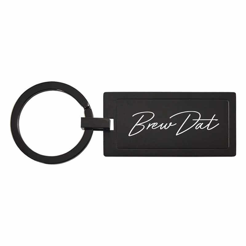 Matte Black Metal Keychain