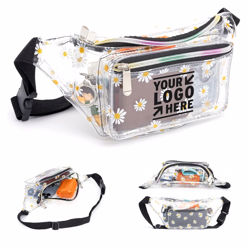 Shiny Transparent Flower Fanny Pack