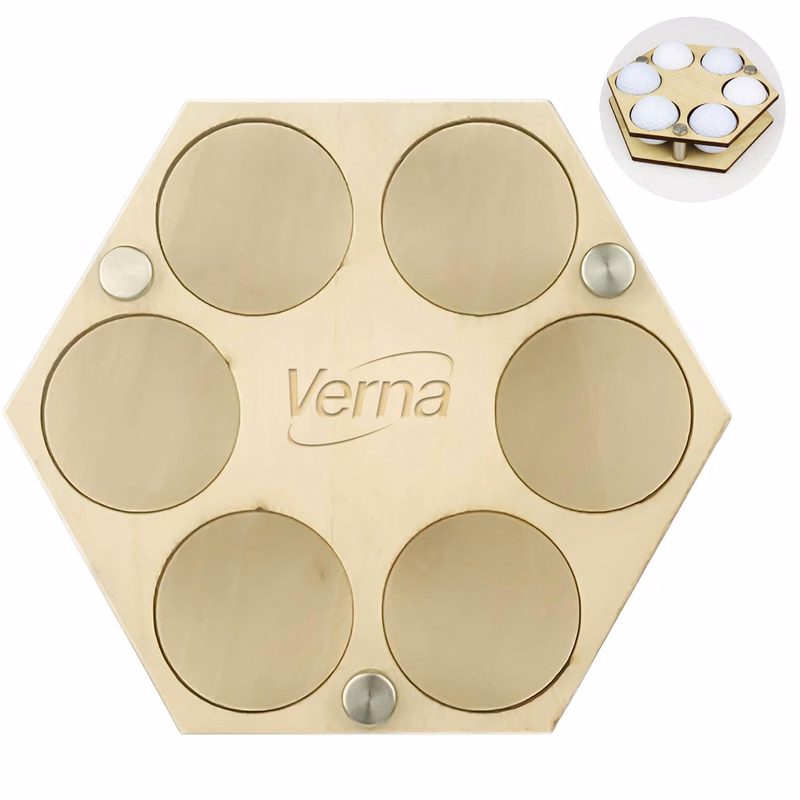 Wooden Hexagon Golf Ball Display Holder