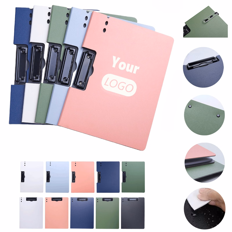 A4 Foldable Dual Clip PP Clipboard Folder Board