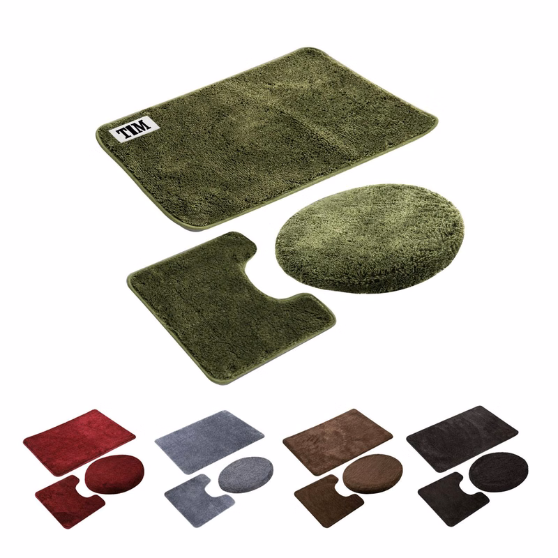3 Piece Bathroom Rug Set Bath Mats