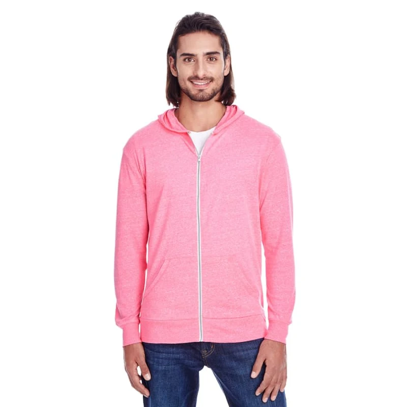 Threadfast Apparel Unisex Triblend Full-Zip Light Hoodie 1