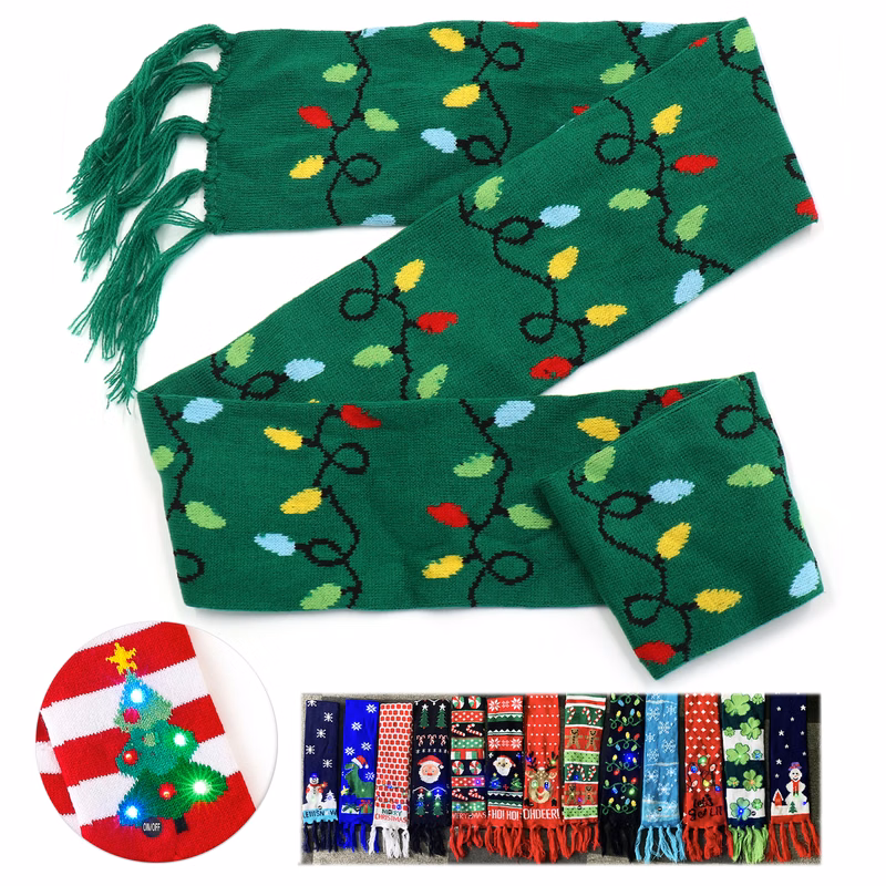 LED Lighted Scarf with Patterned Design