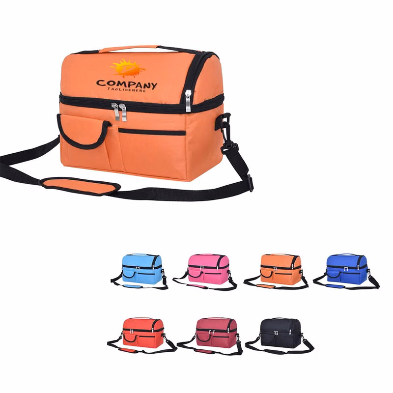 Compartment Box Double Deck Insulated Reusable Lunch Bag