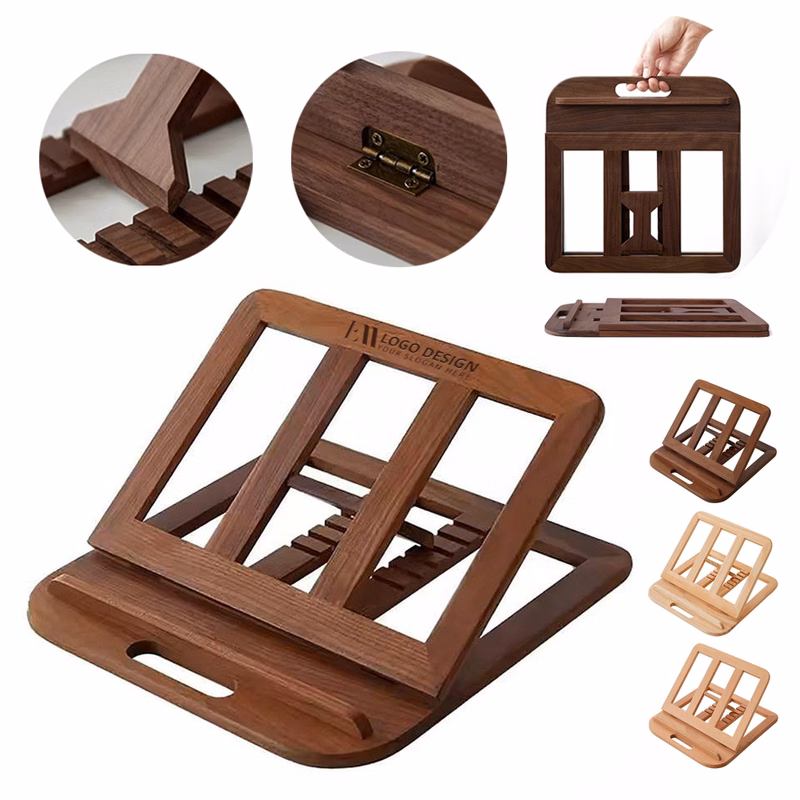 Foldable Wooden Multi-Angle Adjustable Laptop Stand