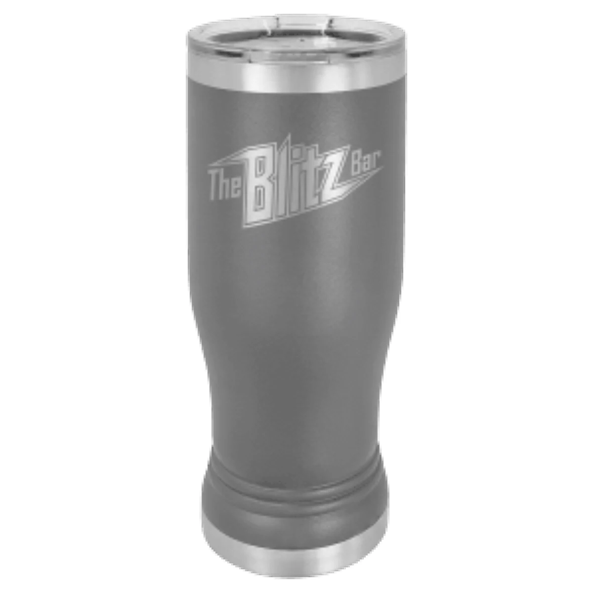 14 oz. Dark Gray Laser Engraved Polar Camel Pilsner Tumbler w/Clear Lid 1
