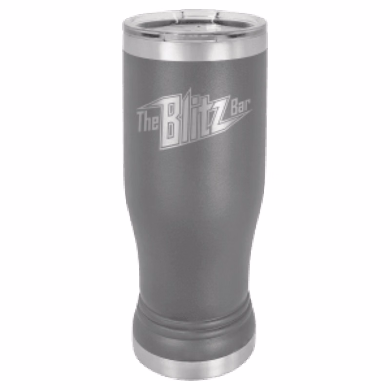 14 oz. Dark Gray Laser Engraved Polar Camel Pilsner Tumbler w/Clear Lid