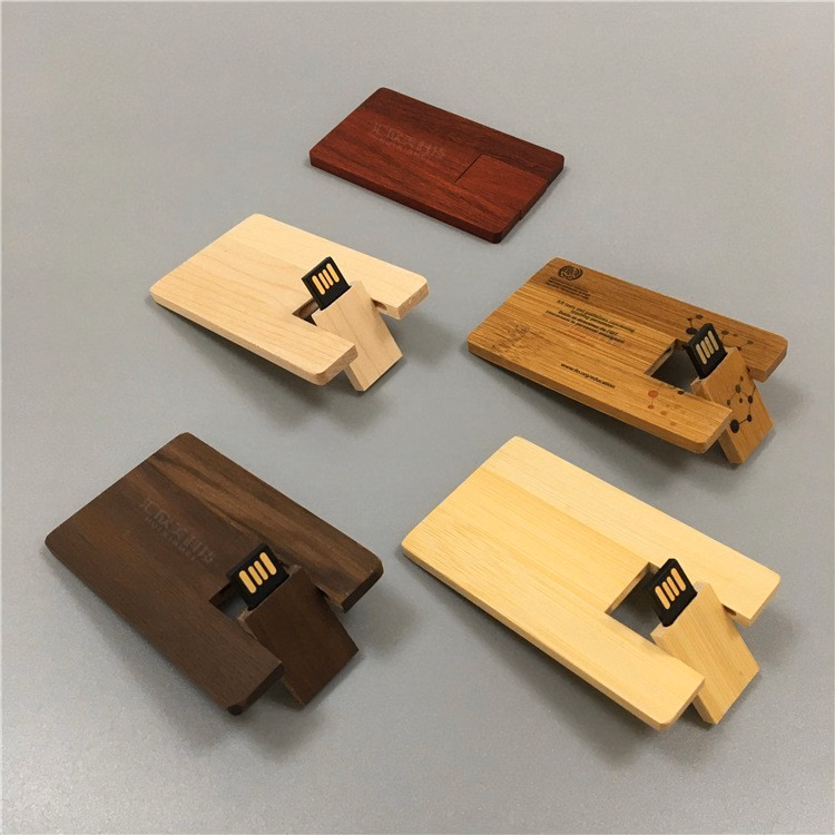 4 GB Wooden Credit Card USB Flash Drive