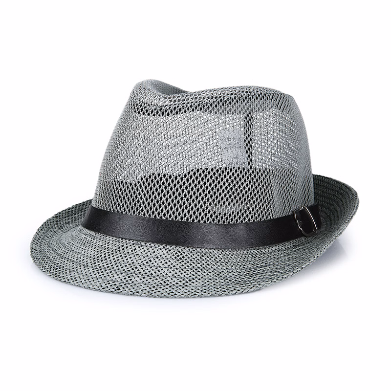 Jazz Straw Fedoras Summer Trilby Vintage Mesh Panama Sun Hat
