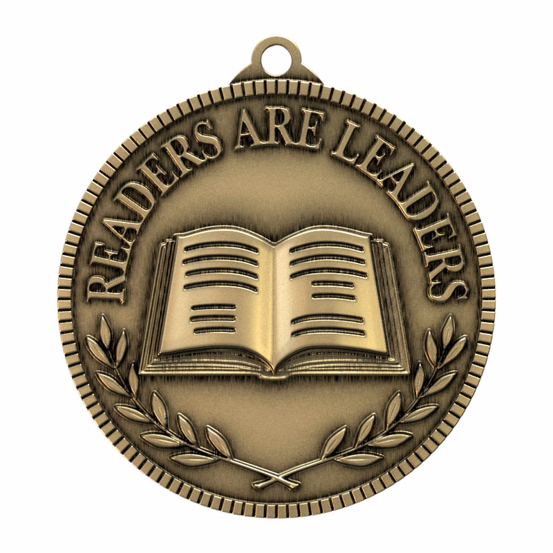 Antique Gold Readers are Leaders Classic Legacy Medallion (2")