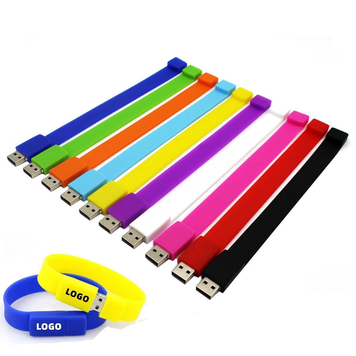 4GB Custom Silicone USB Flash Drive Wristband Bracelet 1