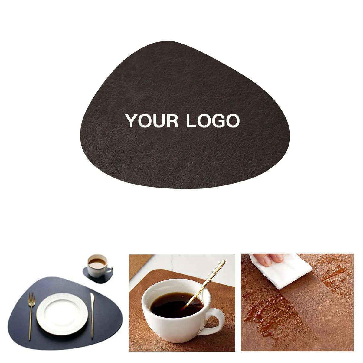 Teardrop Shaped PU Mat for Cups and Mugs 1
