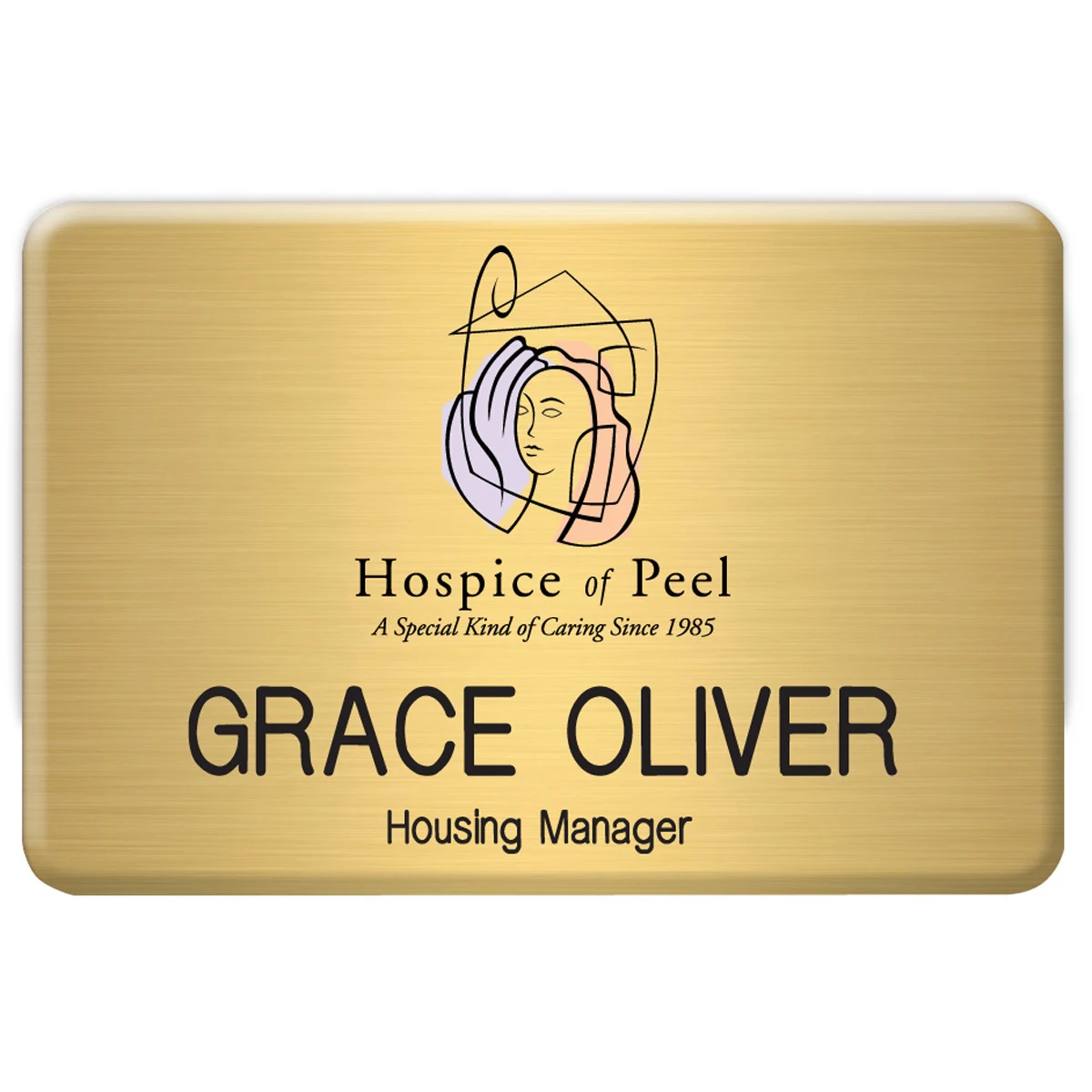New York Standard Metal Name Badge (Standard Size 2" x 3") 1