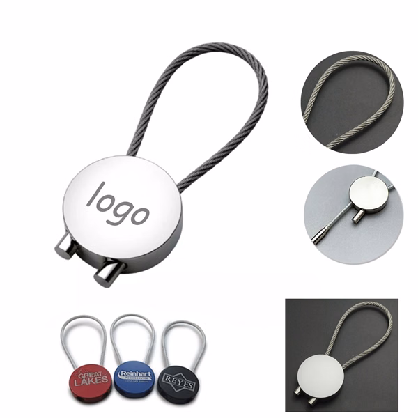 Custom 4.7 Inch Stainless Steel Wire Keychain with Locking Carabiner — EDC Essential