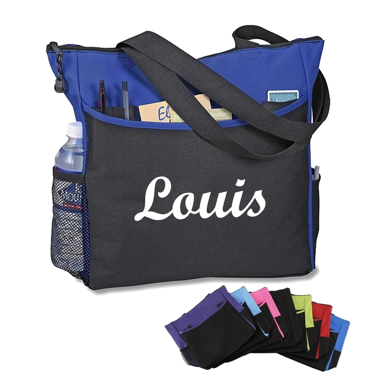 Polyester Grocery Two-Tone Tote Bag, custom tote bag with logo imprint 1