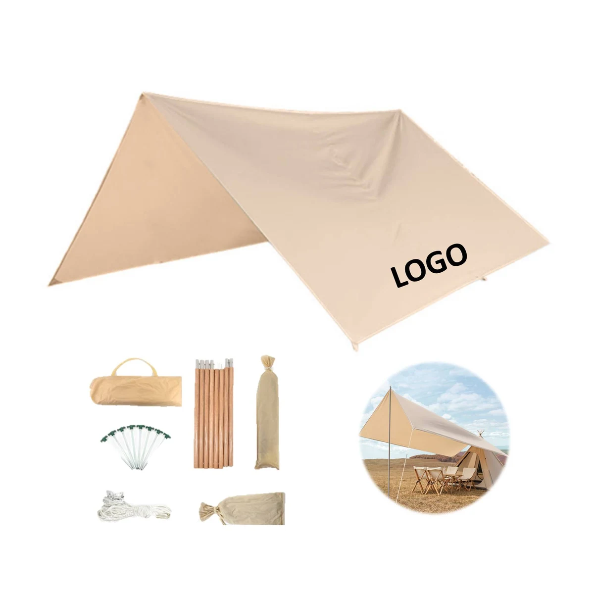 Outdoor Camping Sun Shelter Waterproof Fly Tarp 1