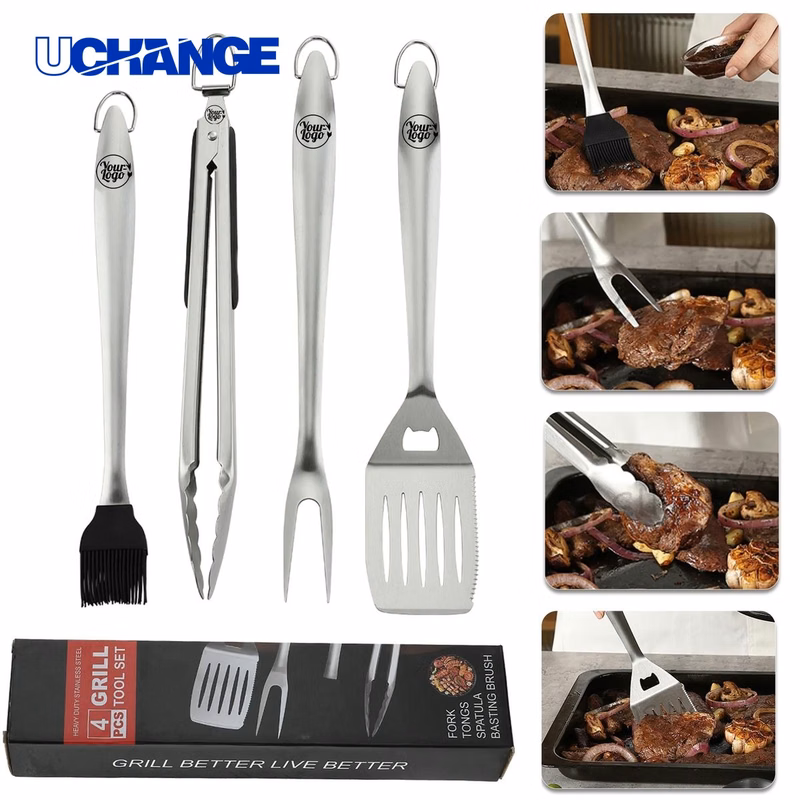 4pc Barbecue Accessory Set for Grilling