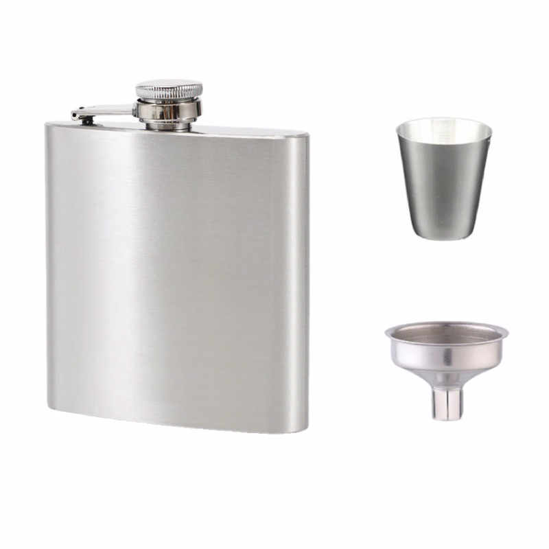 Stainless Steel 7 Oz. Hip Flask Set