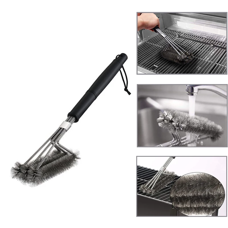 BBQ Grill Brush Stainless Steel 18" Barbecue Cleaning Brush /Wire Bristles 1
