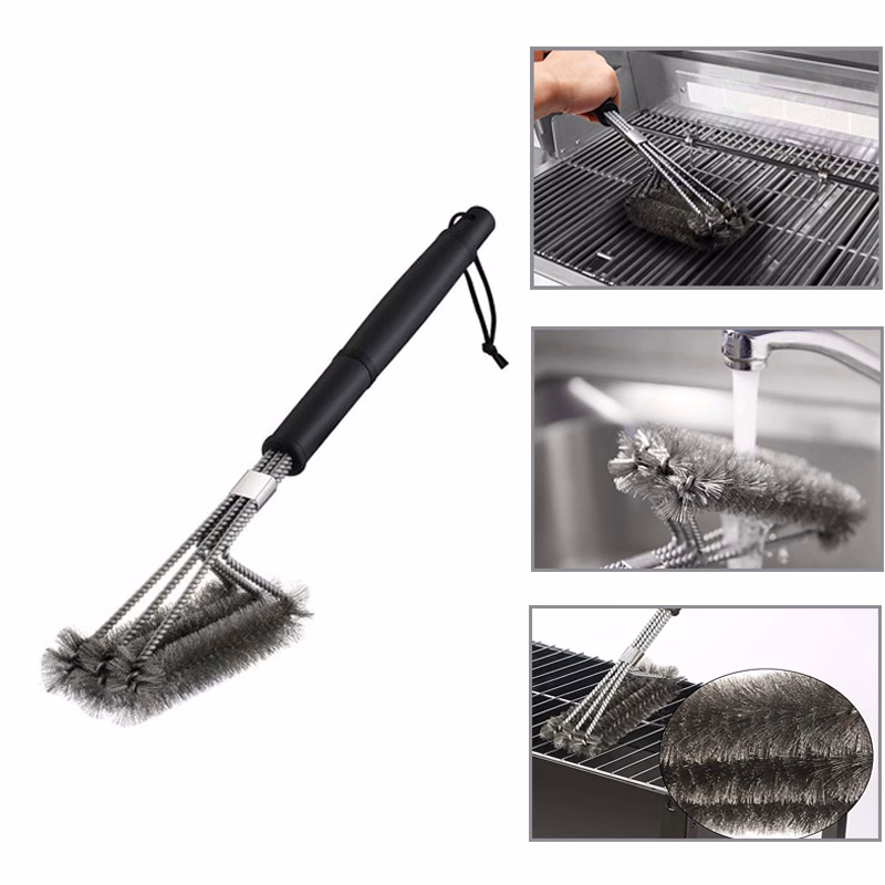 BBQ Grill Brush Stainless Steel 18" Barbecue Cleaning Brush /Wire Bristles