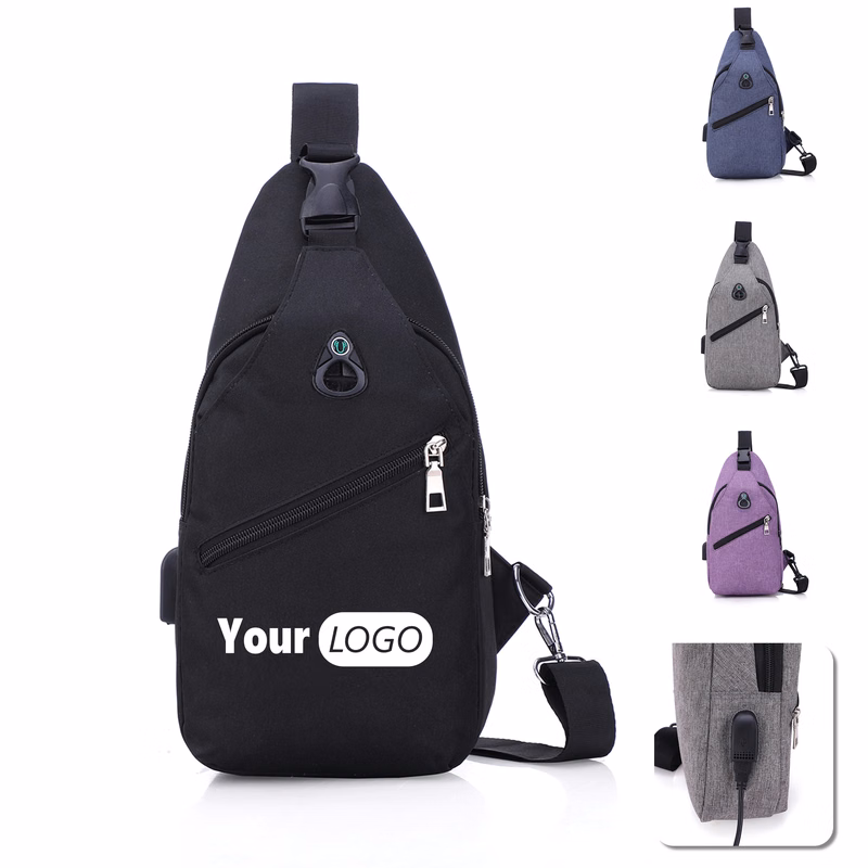 Outdoor Crossbody Bag with USB Charging Port