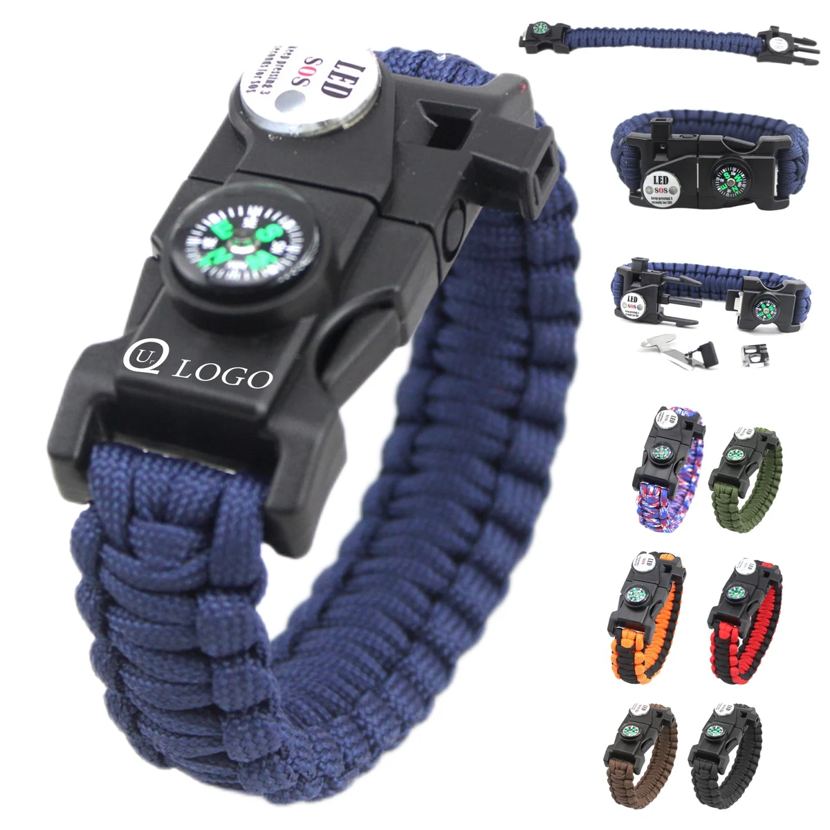 8-In-1 Mountaineering Survival Bracelet W/ Paracord 1
