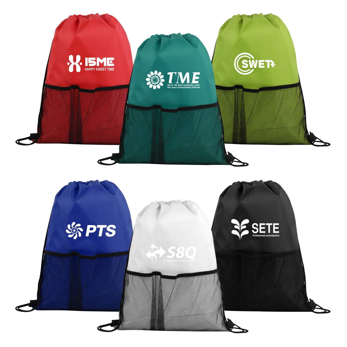 Mesh Pocket Sport Drawstring Bag 1