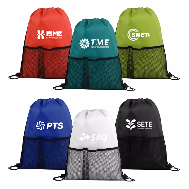 Mesh Pocket Sport Drawstring Bag