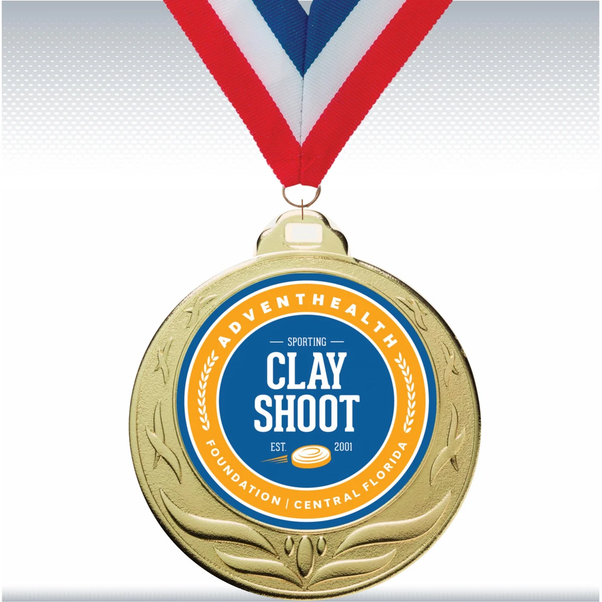 2 3/4" Bright Gold Insert Medal 1
