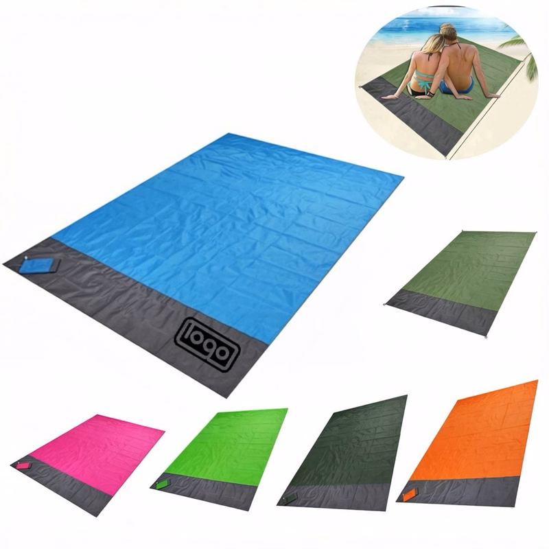 Waterproof Foldable Beach Picnic Mat with Stakes