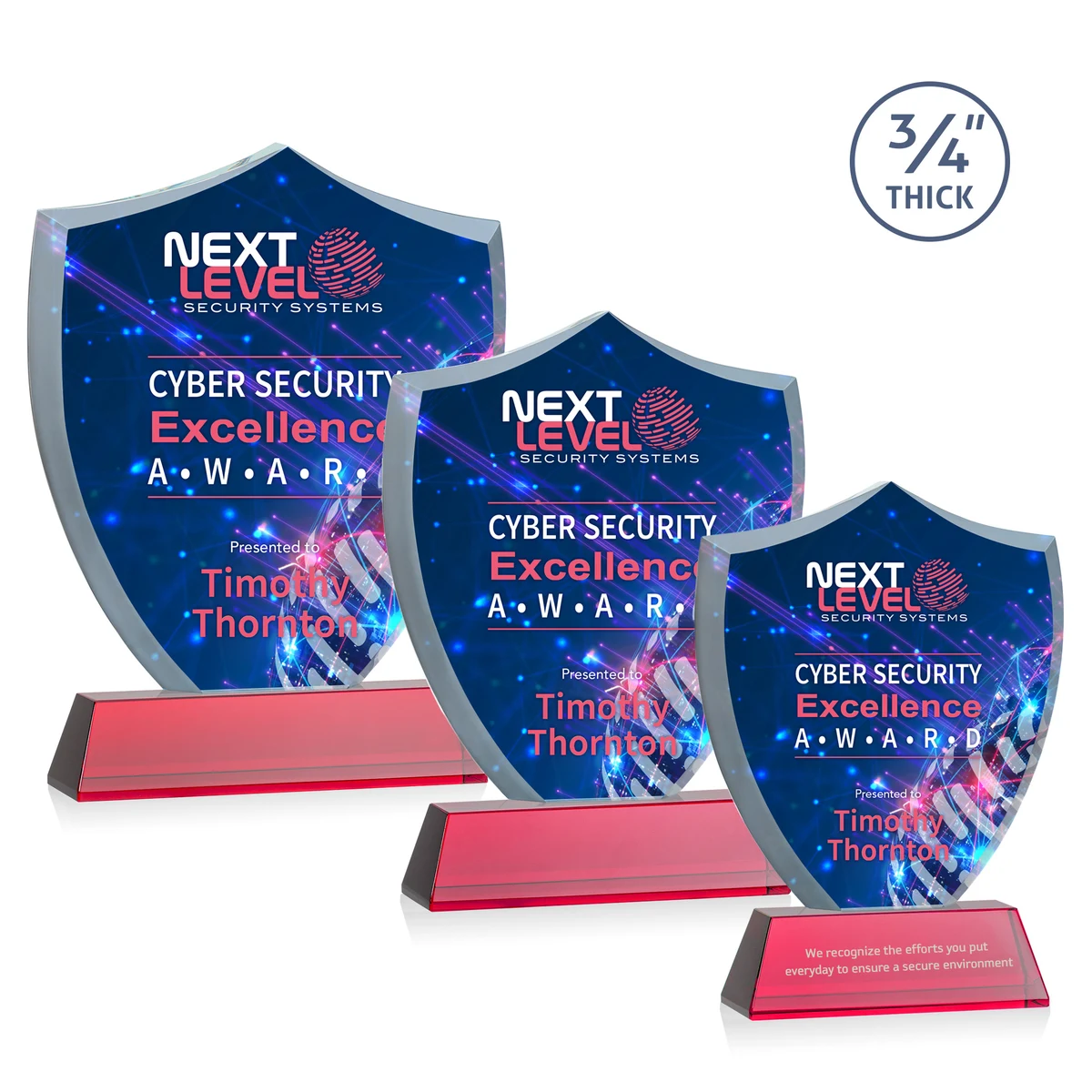 Scudo Shield VividPrint™ Award on Newhaven - Red 1
