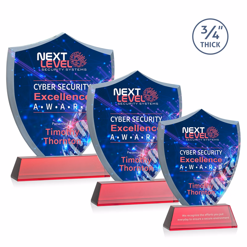 Scudo Shield VividPrint™ Award on Newhaven - Red