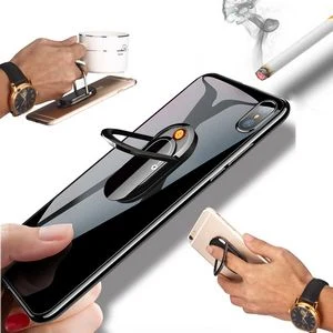 Phone Holder With USB Rechargeable Electric Lighter 1