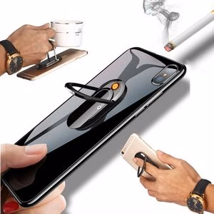 Phone Holder With USB Rechargeable Electric Lighter