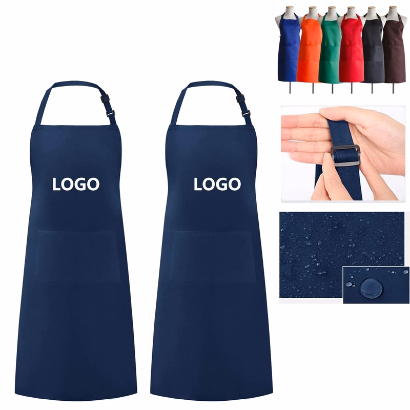 Waterproof Adjustable Bib Apron with 2 Pockets