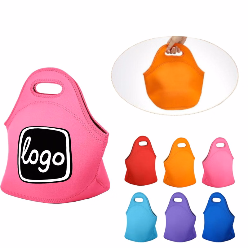 MOQ 20 Neoprene Lunch Bag Tote With Zipper
