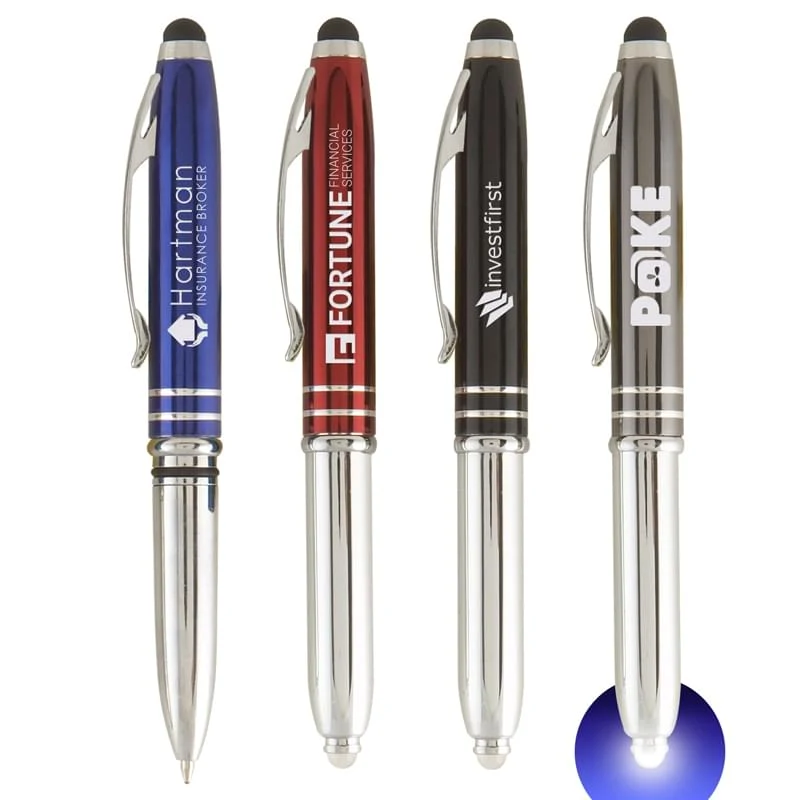 Vivano Duo w/LED Light & Stylus - Laser Engraved - Metal Pen 1